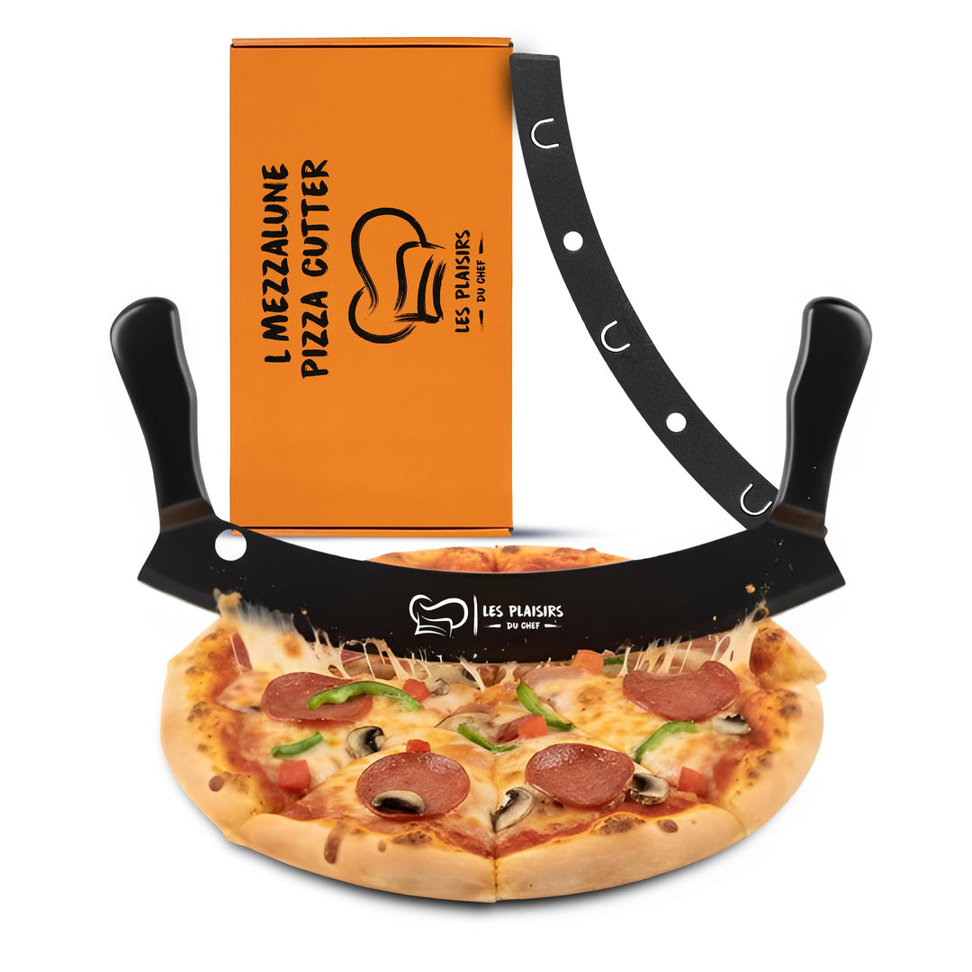 Extra scharfer Pizza Schneider/Pizzaschneider mit Antihaft-Beschichtung – Wiegemesser 30,5 cm mit Do