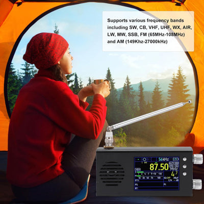 Tragbares SSB-Kurzwellenradio, AM FM SW CB VHF UHF WX AIR LW MW Vollband-Radioempfänger, 3,2-Zoll-LC