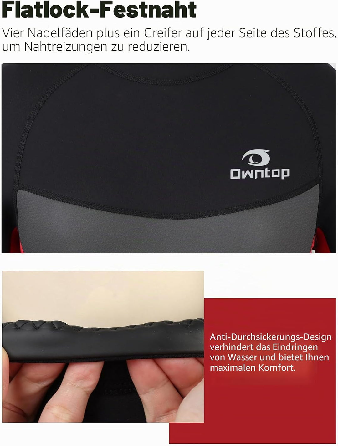 Owntop Neoprenanzug kurz Herren &amp; Damen, 3/2 mm Neopren Wetsuit für Tauchen, Surfen, Schwimmen und K