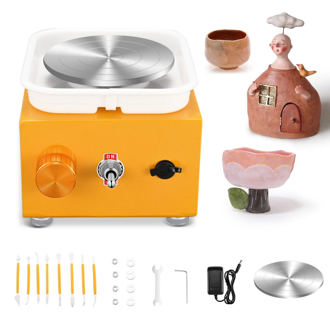 Töpferscheibe Elektrisch, Mini Electric Pottery Wheel 2000 U/min Einstellbare Geschwindigkeit mit Ab