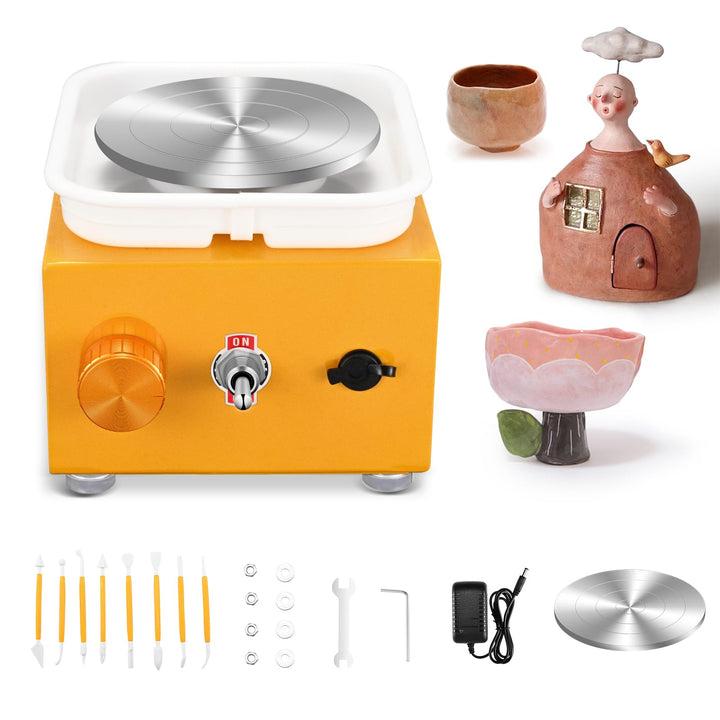 Töpferscheibe Elektrisch, Mini Electric Pottery Wheel 2000 U/min Einstellbare Geschwindigkeit mit Ab