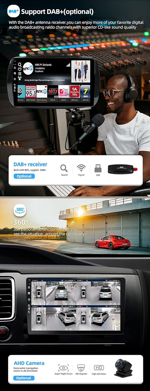 JOYX Android 13 IPS Autoradio Passt für Mercedes-Benz Smart (2014-2020) - 4G+64G - Eingebaut DSP/Car