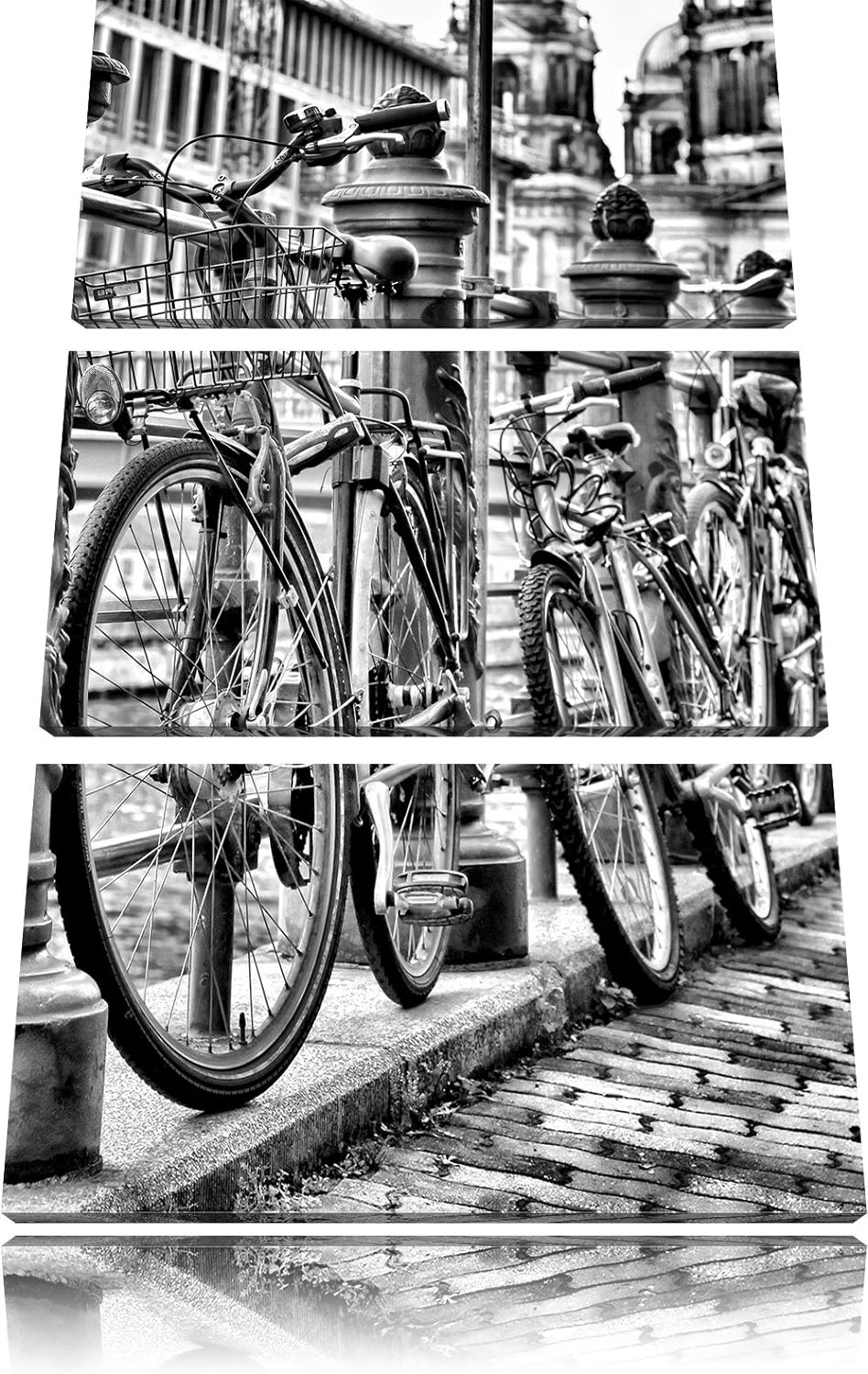 Pixxprint Fahrrad Bahnhof, BMX Bahnschiene als Leinwandbild/Grösse: 3 Teilig (120x80) cm/Wandbild/Ku