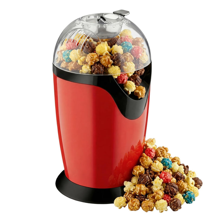 GOMETY Heissluft Popcornmaschine, 1200W Popcorn Maker Maschine, Grosse Kapazität Popcornmaschine Tra