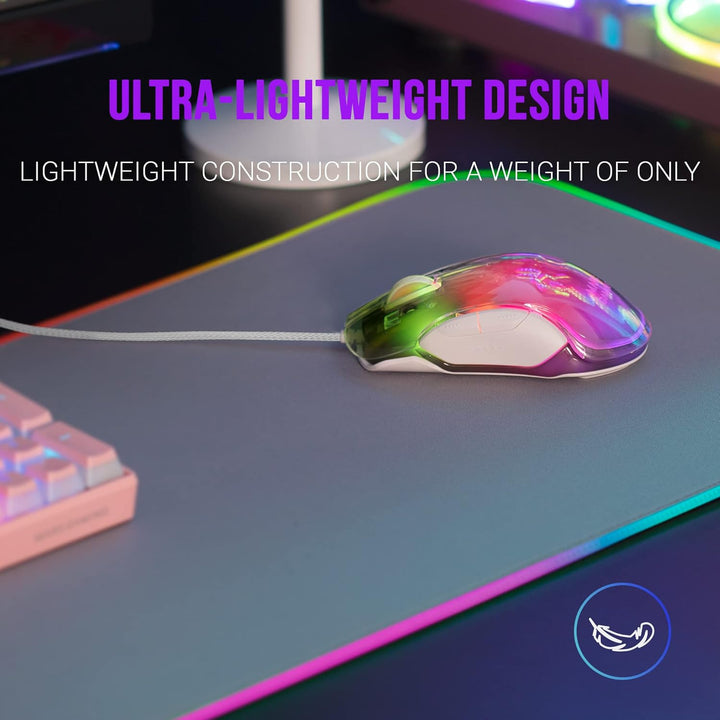Mars Gaming Gaming MMGLOW, Chroma-Glow RGB Gaming-Maus, Spiegelnde Oberfläche, Ultraleicht, 12800 DP