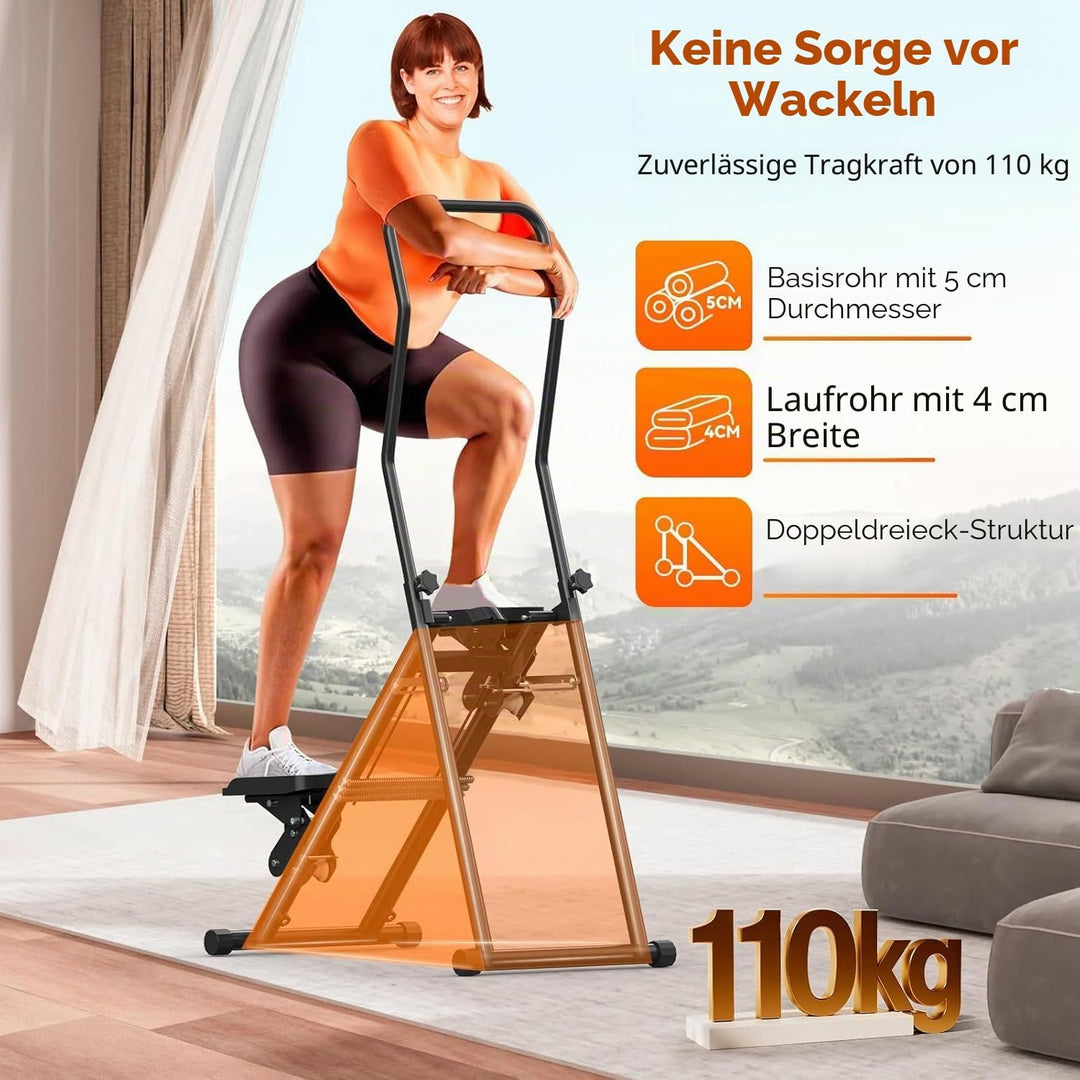 Treppensteiger für Zuhause, Treppensteiger, faltbar, grosses Pedal, vertikale Klettermaschine für Ga