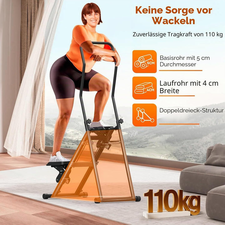 Treppensteiger für Zuhause, Treppensteiger, faltbar, grosses Pedal, vertikale Klettermaschine für Ga