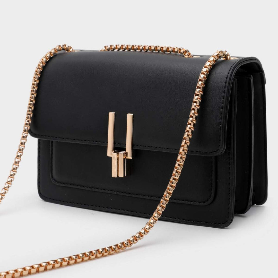 Umhängetasche Damen Leder Kette Schulterriemen Designer Color-Blocking Mode Handtasche, Tasche Schul