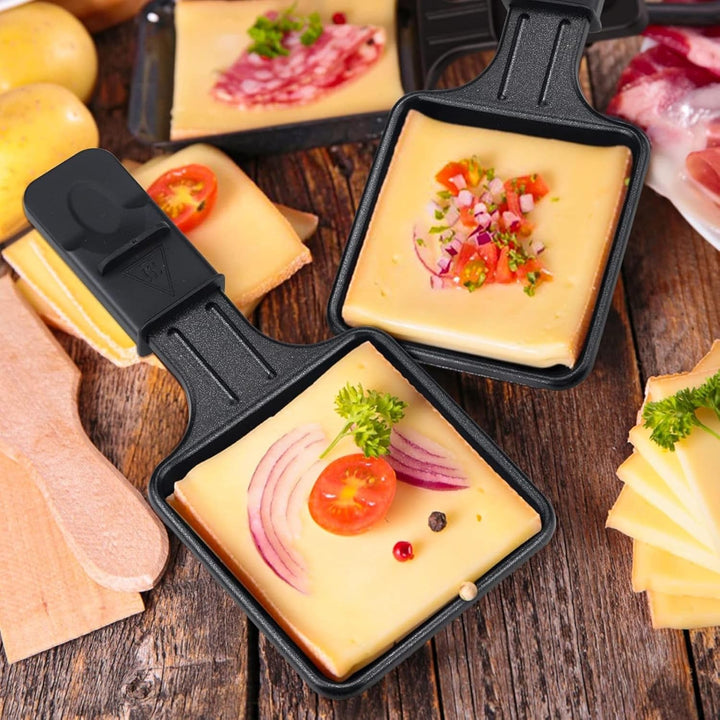 SOS ACCESSOIRE Raclette-Pfannen, antihaftbeschichtet, 1 bis 12 Stück, quadratisch, kompatibel mit Te