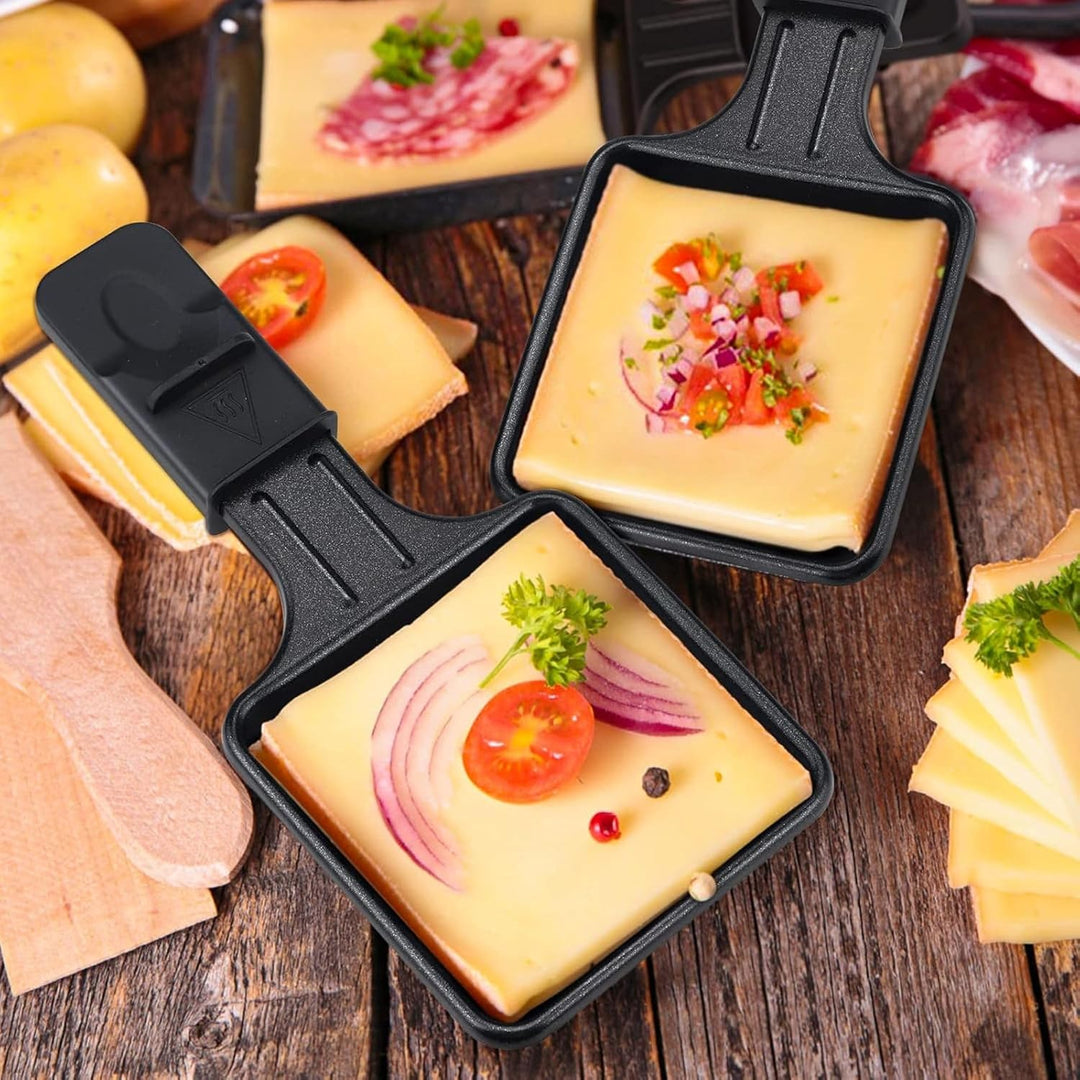 SOS ACCESSOIRE Raclette-Pfannen, antihaftbeschichtet, 1 bis 12 Stück, quadratisch, kompatibel mit Te