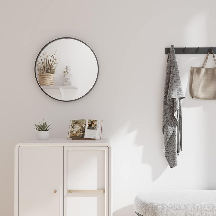 Dripex Rund Wandspiegel 40cm mit Aluminiumrahmen,dekorativer HD Wandspiegel Schminkspiegel für Badzi