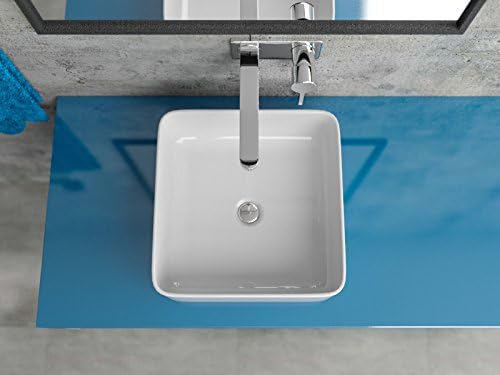 KERABAD Design Keramik Aufsatzwaschbecken Waschschale Waschtisch Keramik-Waschschale modern eckig We