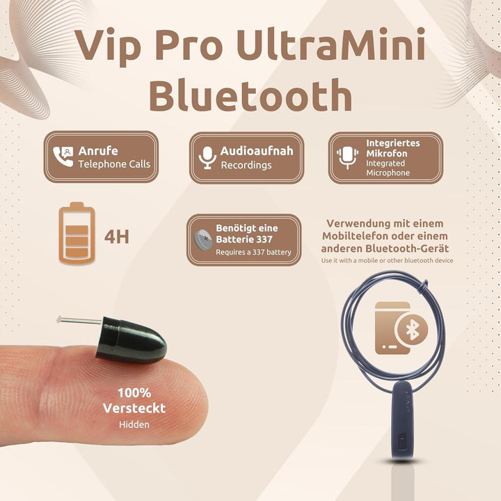 PingaOculto Spion Kopfhörer Bluetooth Prüfung Mini VIP Pro Unsichtbare Kopfhörer Handy mit Mikrofon
