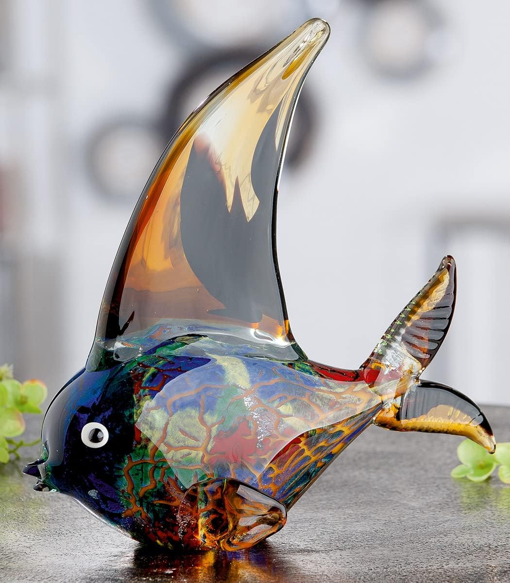 GILDE GLAS art Fisch Pondo - mundgeblasen - jedes Teil ein Unikat - Höhe ca. 27 cm