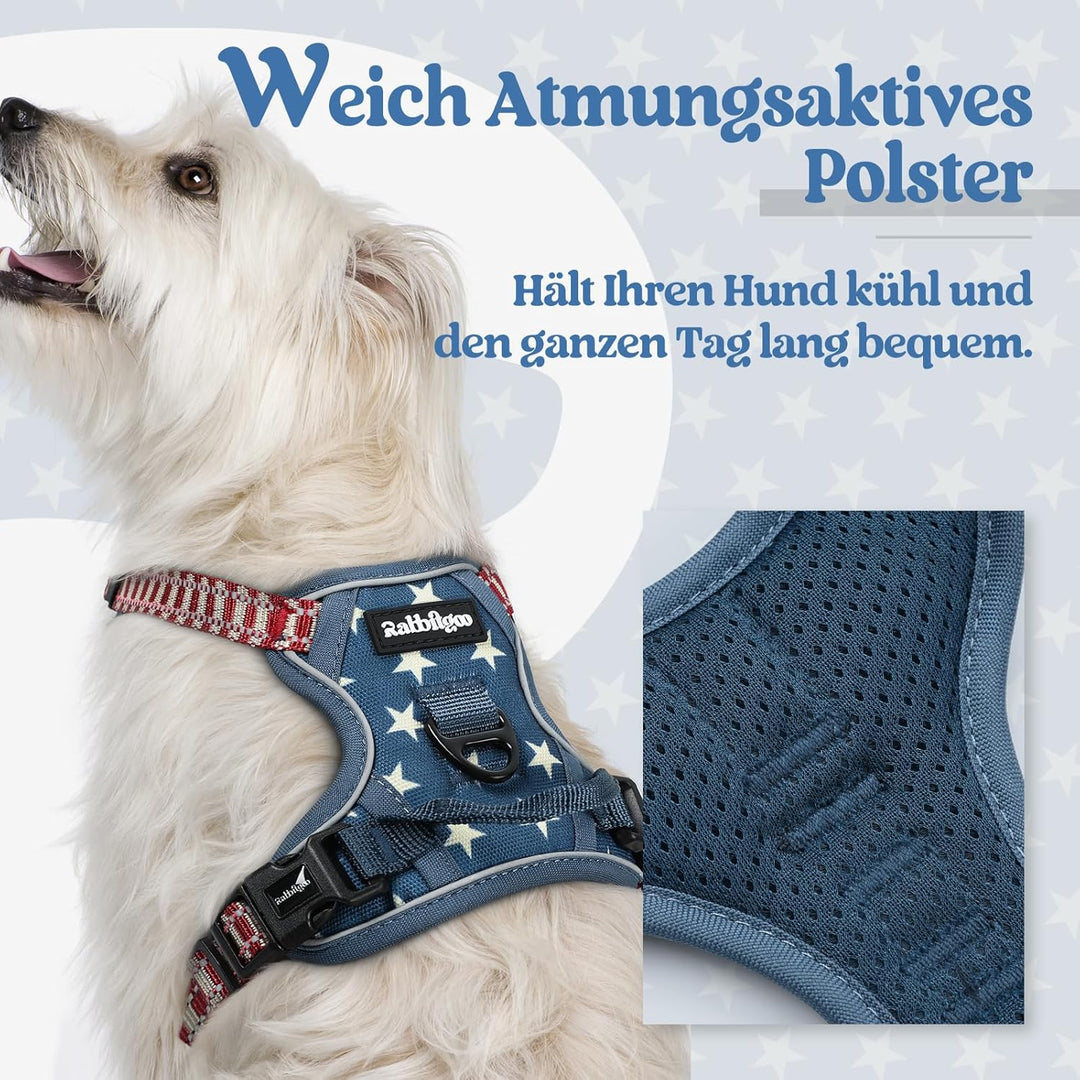 rabbitgoo Hundegeschirr Mittelgrosse Hunde, Anti Zug Geschirr mit Kontrolle, No Pull Verstellbar Hun