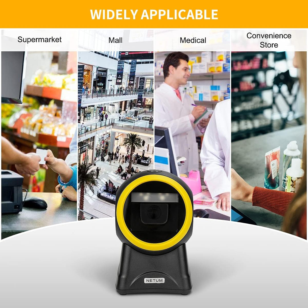 NetumScan 2D QR Präsentations-Scanner, freihändig, USB-Barcode-Scanner, omnidirektional, kabelgebund