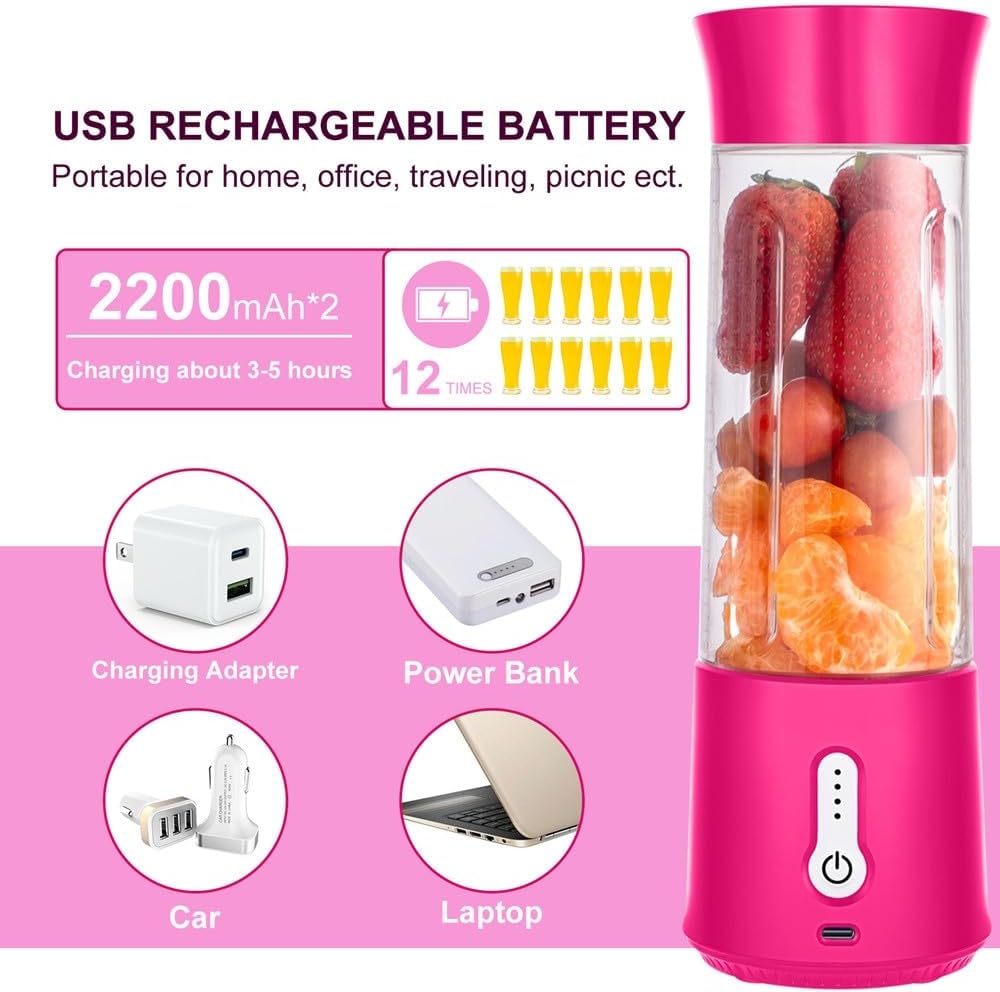 Tragbarer Mixer Persönliche Mini-Grösse für Gemischte Säfte - Shakes und Smoothie-Mixer - USB Wieder