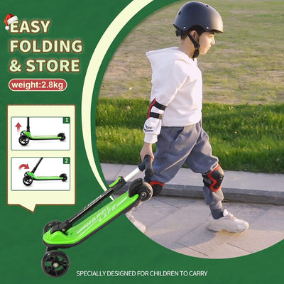 besrey Scooter Kinder Roller, der sichere Premium Dreiradscooter mit PU LED Leuchtenden Räder, Faltb