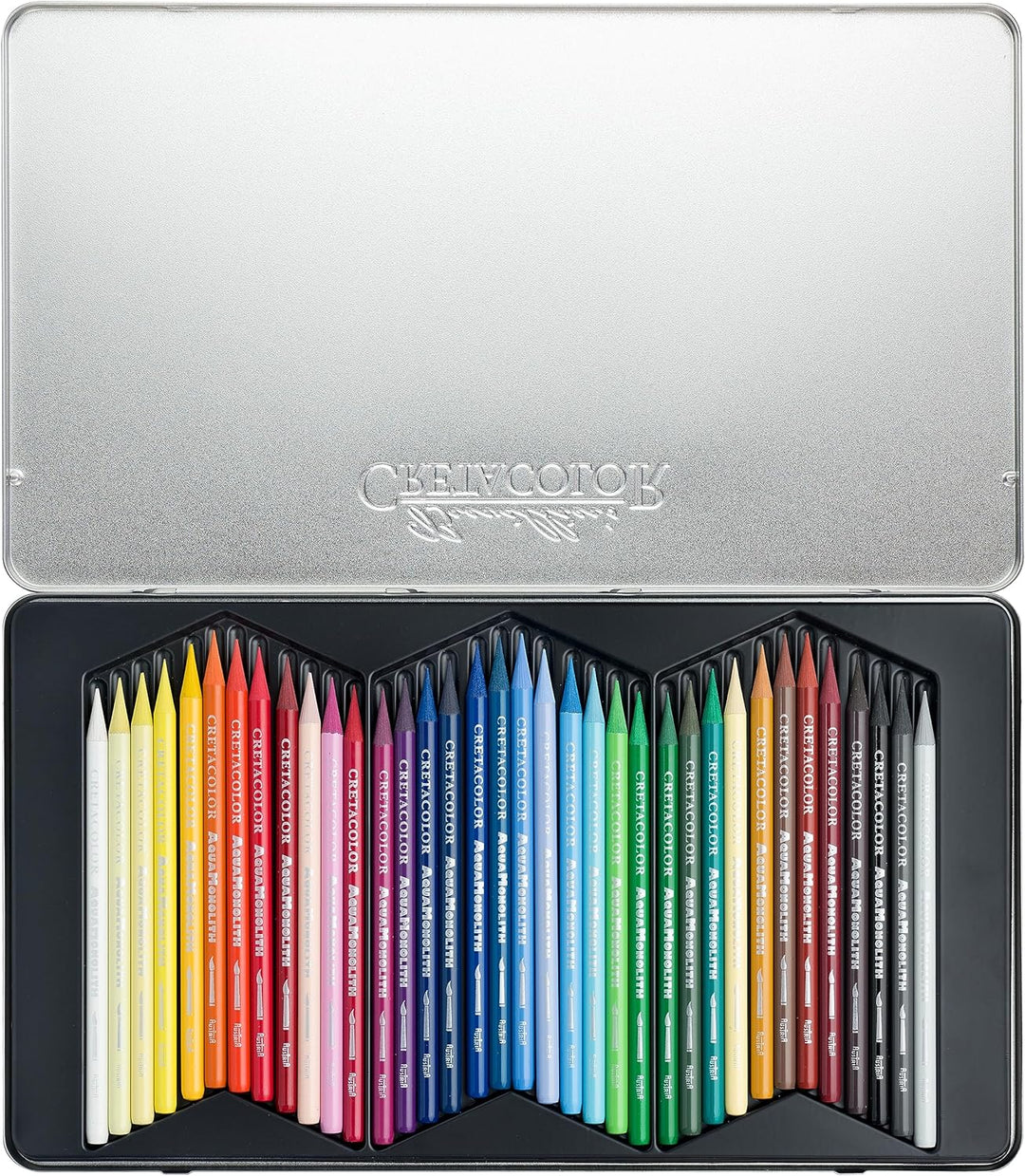 CRETA COLOR Aqua Monolith | Aquarellierbarer Vollminen-Künstlerstift | 36 Farben
