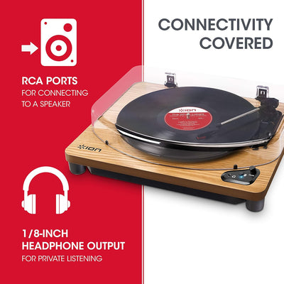 ION Audio Air LP - Vintage USB Bluetooth Plattenspieler mit drei Geschwindigkeitsstufen und Vinyl zu