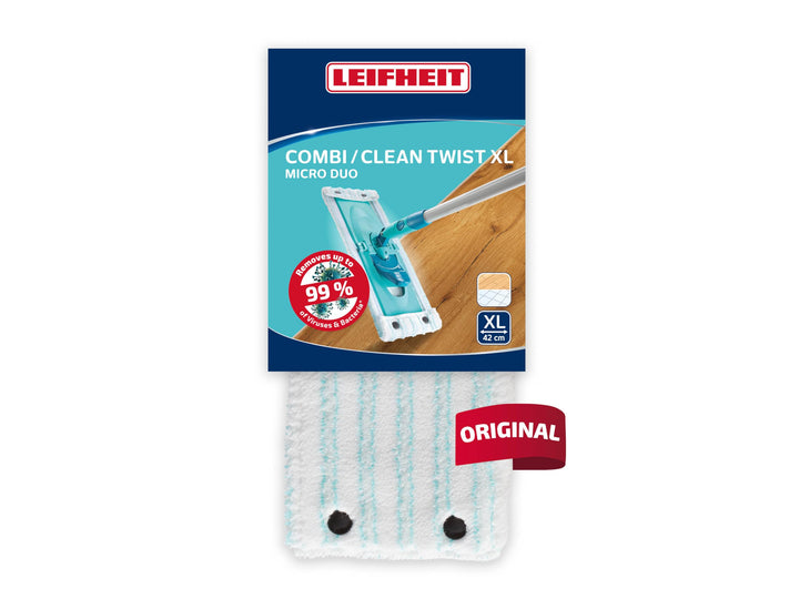 Leifheit Original Wischbezug CLEAN TWIST XL micro duo, für alle Bodenarten, Bodenwischer Ersatzbezug