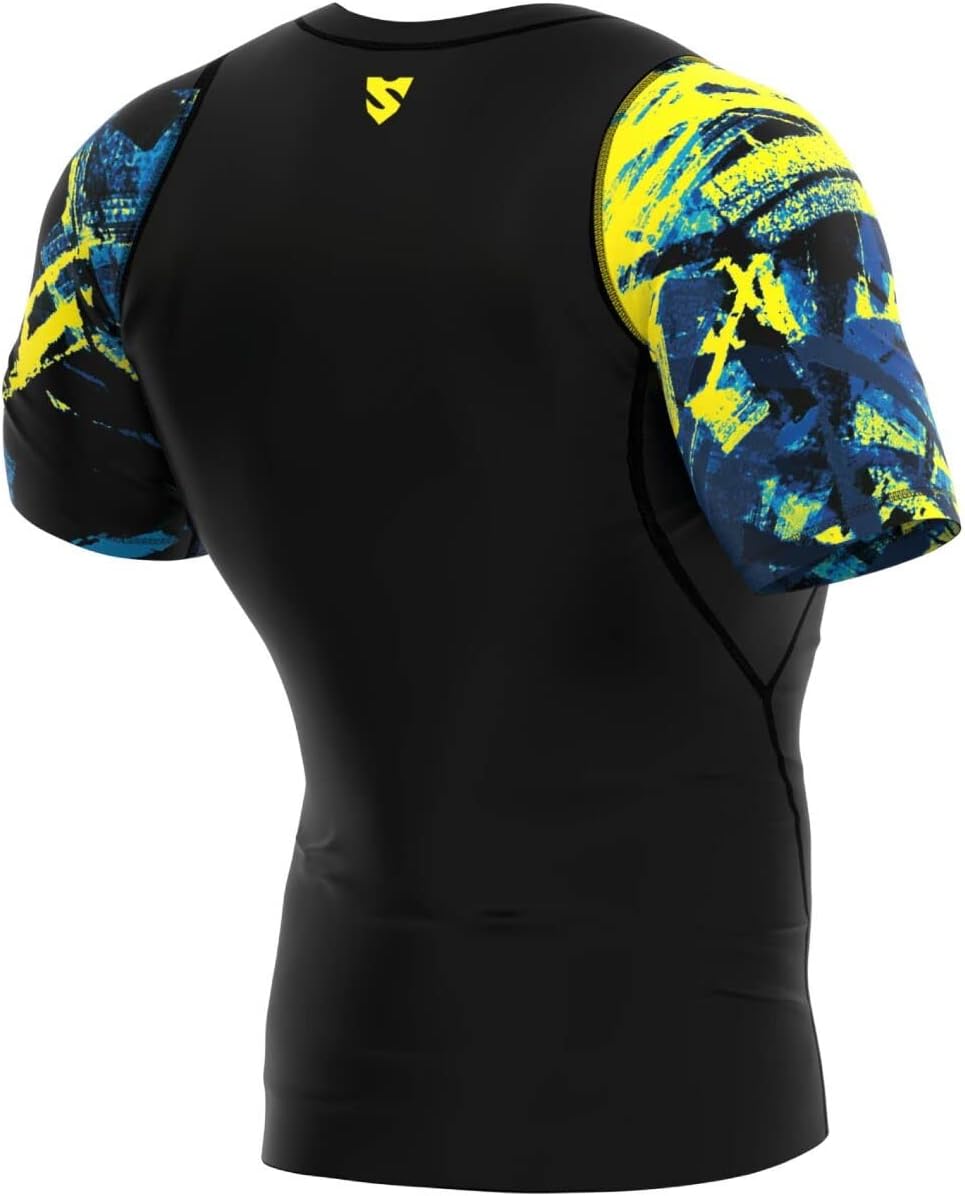 SMMASH Kompressionsshirt für Herren Compression Shirt Kurzarmshirt Sportshirt Funktionsshirt XS Cray