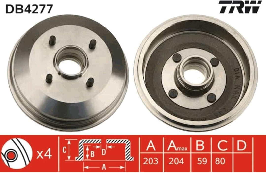 TRW Automotive AfterMarket DB4277 Bremstrommel