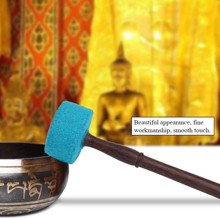 Tibetische Klangschale Stürmer Mallet Hand Made Hartholz Filz Mallet Stick Buddhismus Anlage(Hellbla