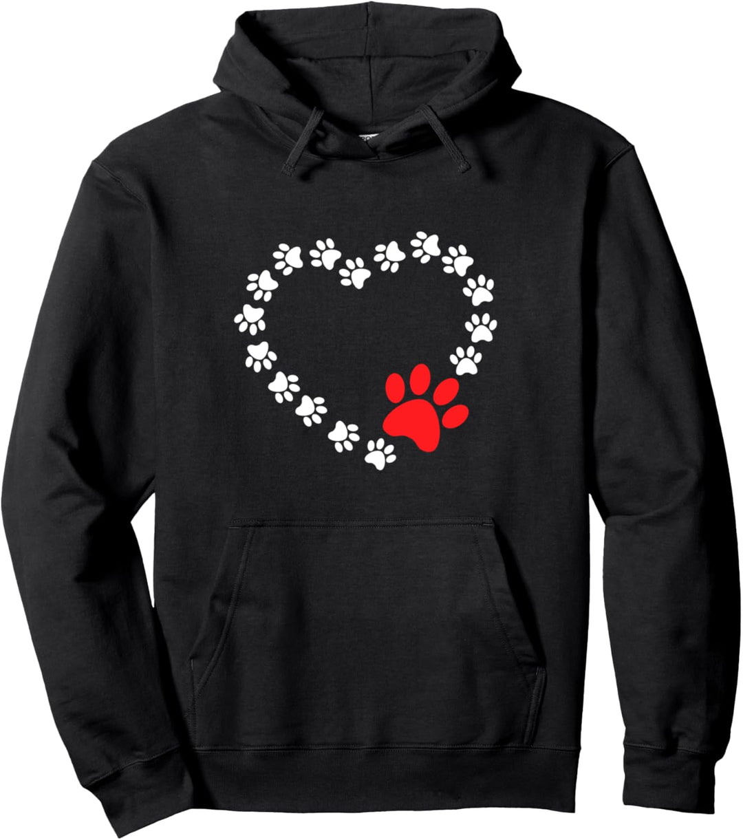 Herz-Hunde-Pfoten-Drucke "On My Valentines Day" Pullover Hoodie
