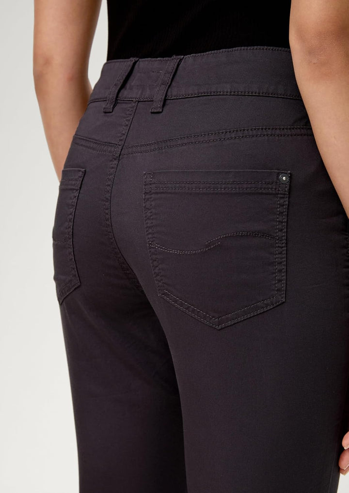 QS Slim: Capri aus Baumwollsatin 38 Grau, 38 Grau