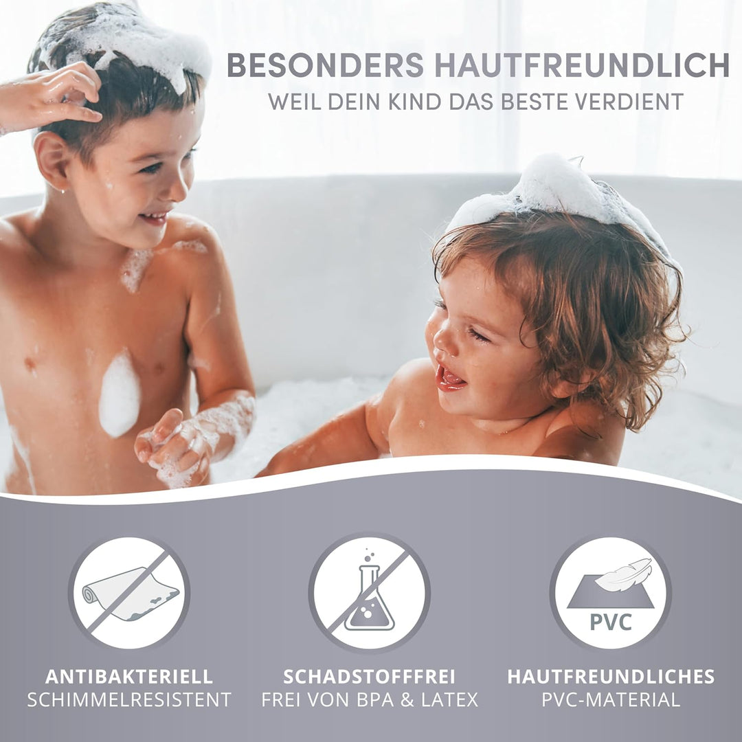 avakido® Badewannenmatte Kinder rutschfest - Inklusive 2 Haken zum Aufhängen - Badematte Kinder 100%