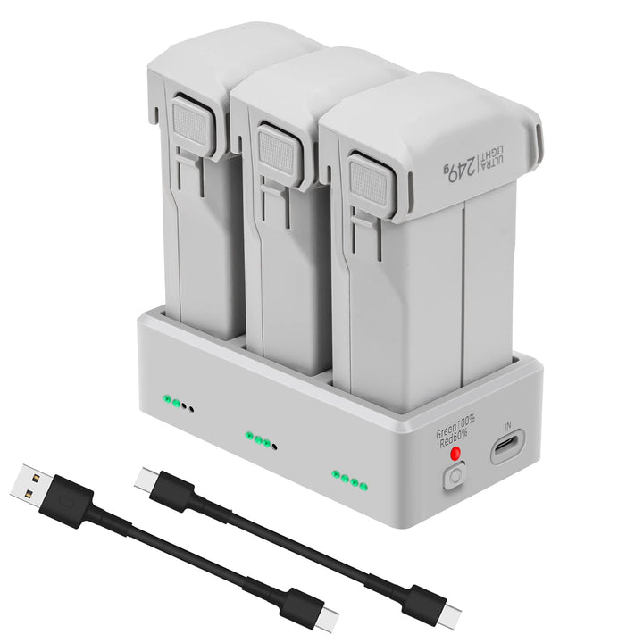 LYONGTECH Akku Ladestation für DJI Mini 3,Mini 4/3 Pro Drohne, Ladegerät Charger Hub, Akkuladegerät