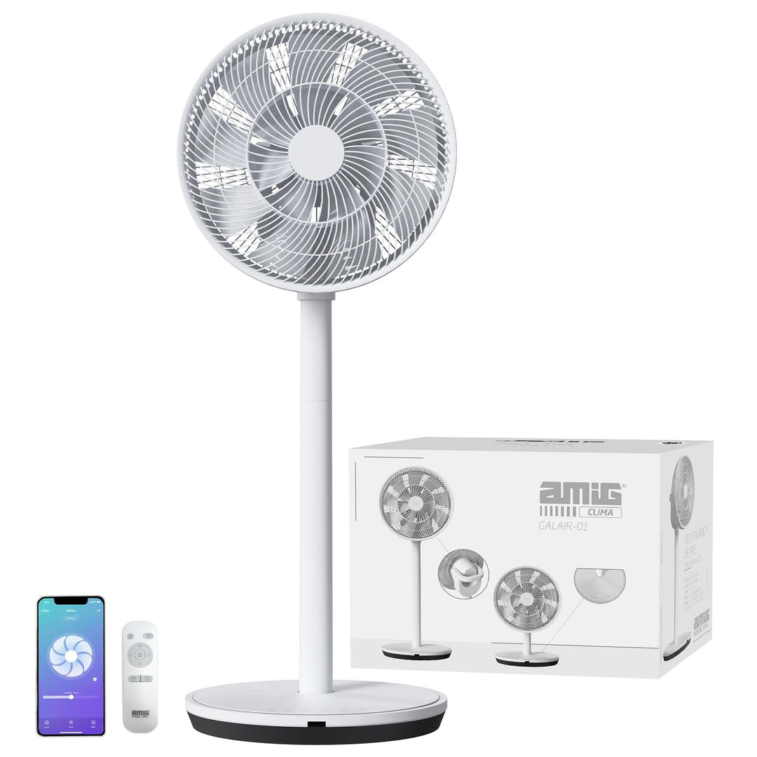 Amig - Tragbarer Ventilator GALAIR WIFI-01 Ultra Silence | Stand- oder Tischventilator | Sehr leise