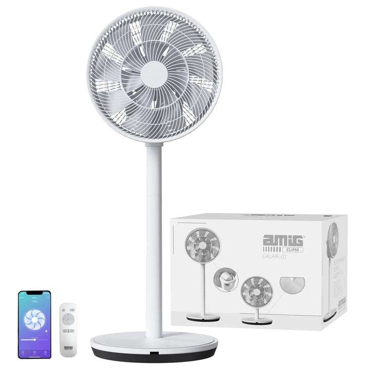 Amig - Tragbarer Ventilator GALAIR WIFI-01 Ultra Silence | Stand- oder Tischventilator | Sehr leise