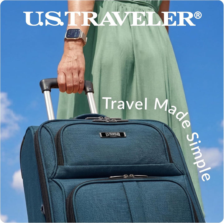 U.S. Traveler Aviron Bay Erweiterbares Softside Gepäck mit Drehrädern 3 Piece Luggage Blaugrün/ein H