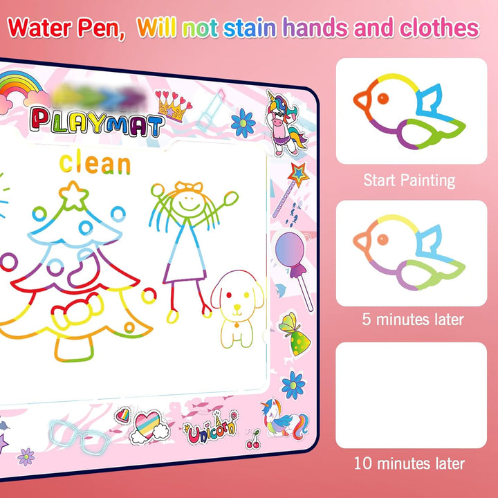 Nabance Malmatte mit Wasserstift Wasser Matte Doodle 120 * 90cm Wassermalmatte Super Gross XXL Drawi