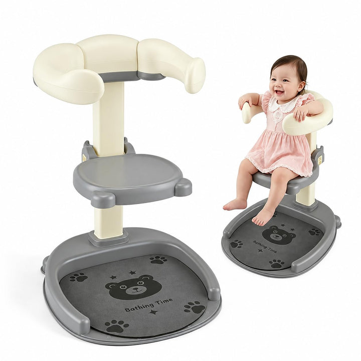 2-in-1 Baby Dusche Ständer, Einstellbarer Baby Shower Stand Support mit AntiRutsch-Basis, Weichem PU