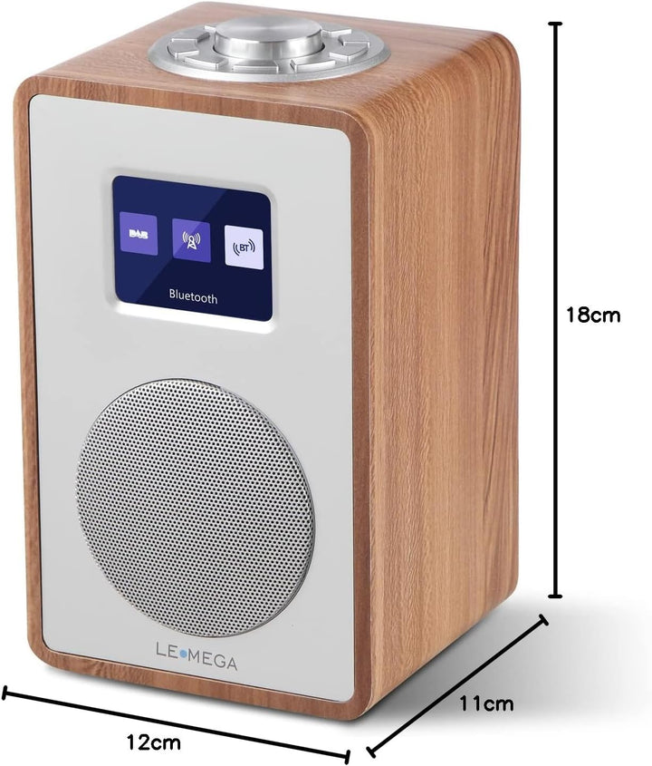 LEMEGA CR4 DAB/DAB+ und UKW Digitalradio,Bluetooth Lautsprecher, DAB Radio,Doppelwecker,Küchen/Schla