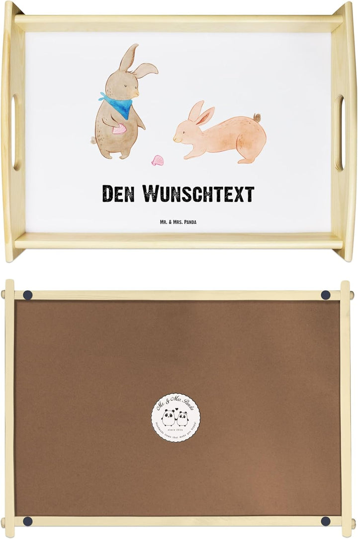 Mr. & Mrs. Panda Serviertablett Bedrucken Hasen Muschel - Personalisierte Geschenke, Muscheln, Stran