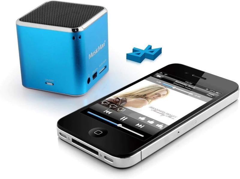 MusicMan mini Wireless Soundstation BT-X2 (MP3 Player, Bluetooth) blau Musicman BT-X2 Single Blau, M