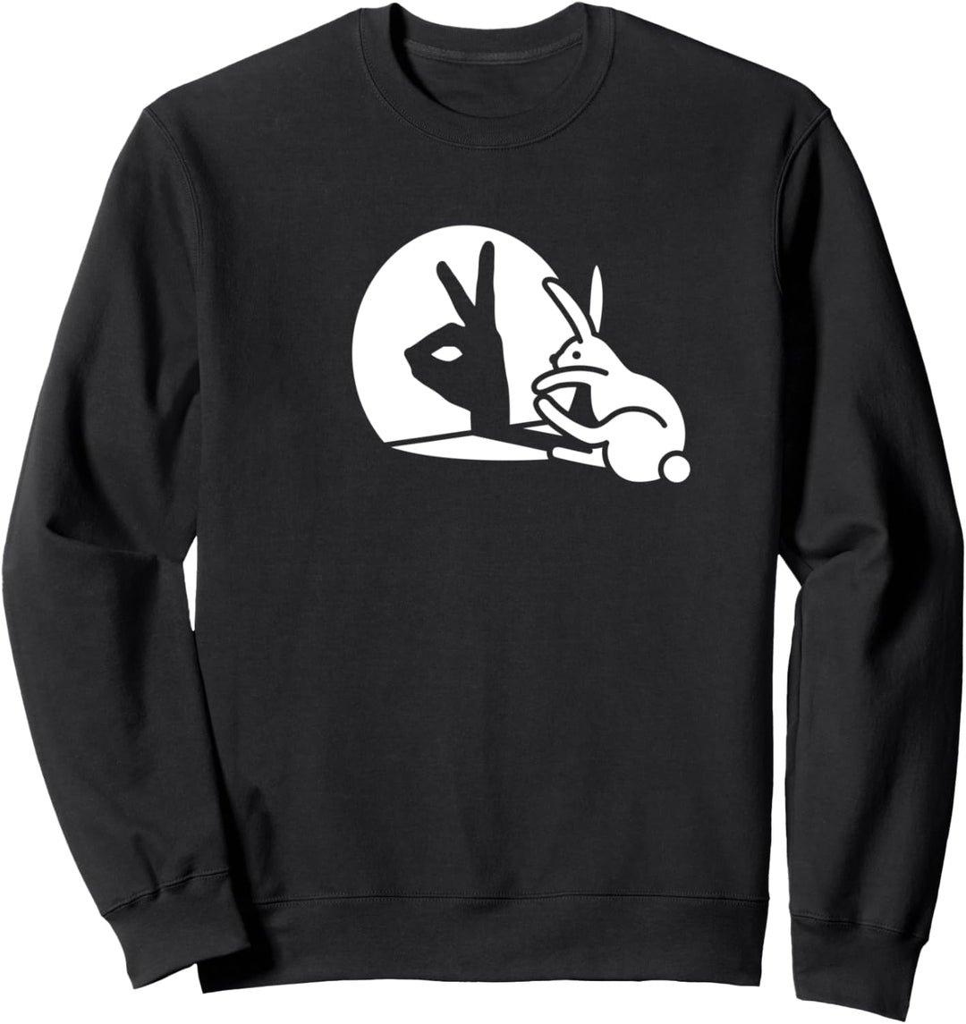 Lustiger Hasen-Handschatten-Projektionshase Pop-Art Sweatshirt