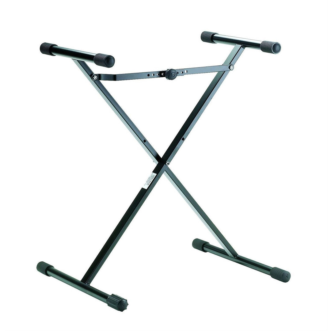 K&M 18969 Keyboardständer Schwarz aus Stahl – X-Ständer für Kinder – höhenverstellbar, einstrebig –