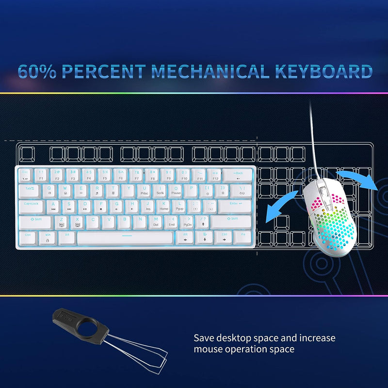 Dierya DK61se Gaming Tastatur,60% Prozent Mechanische Tastatur mit Red Linear Switch,Ultra-Compact M