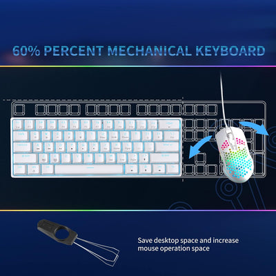 Dierya DK61se Gaming Tastatur,60% Prozent Mechanische Tastatur mit Blue Clicky Switch,Ultra-Compact