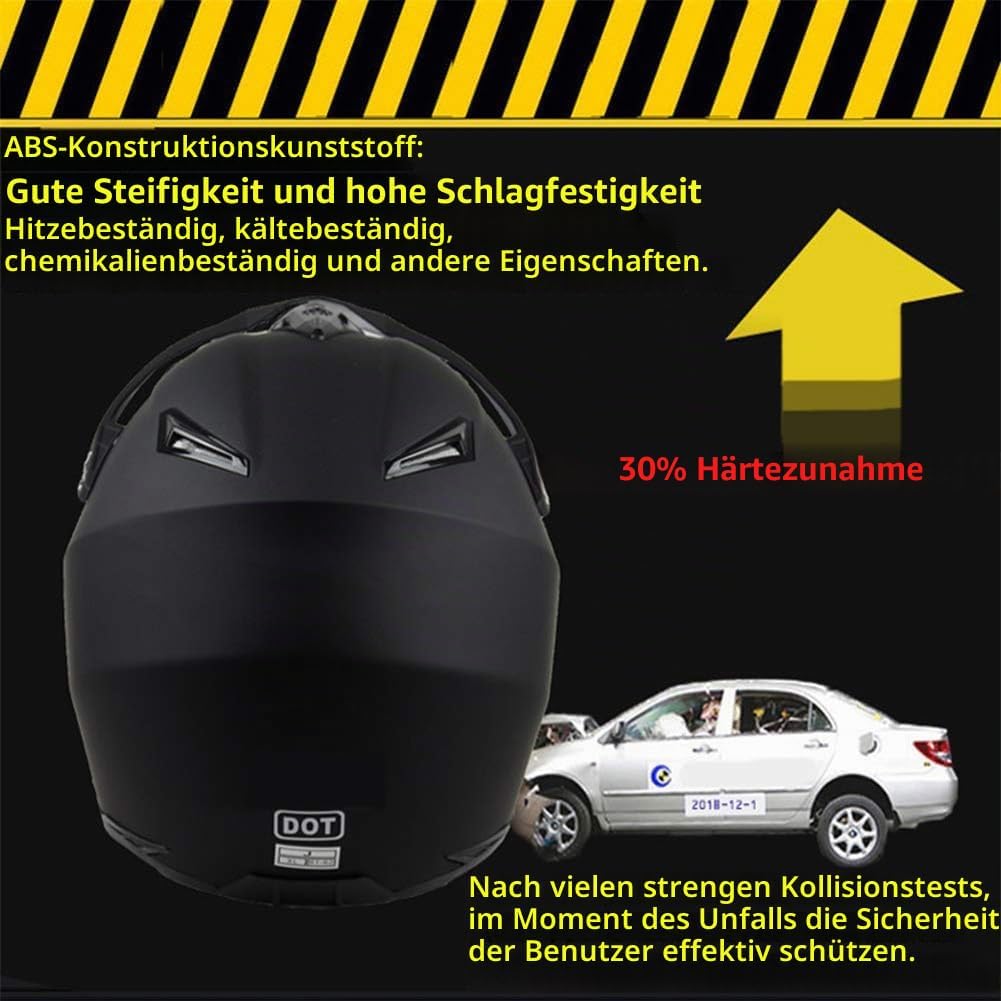 UIGJIOG Motorradhelm,Motocross Helm,Helm Kinder,Helmets Kinder-Cross-Helm, Road Helm mit Handschuhe