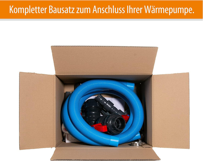 Aquasphere Wärmepumpe komplettes Bypass Set Luxus, Anschluss der Wärmepumpe, von PVC-Kupplungen 50 m