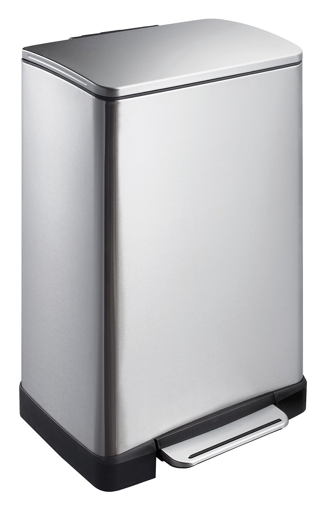 EKO E-Cube Tretmülleimer 40L Edelstahl (34.5 x 40,3 x 65 cm, Dämpfer-System, Fingerabdruck frei, Sta