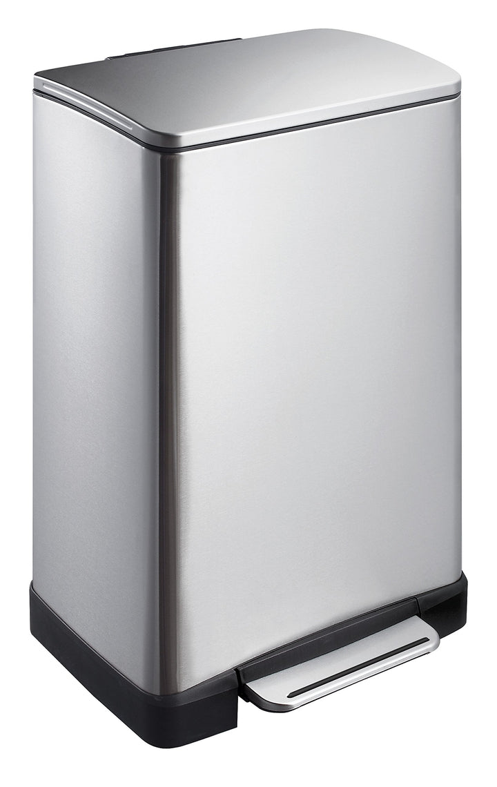 EKO E-Cube Tretmülleimer 40L Edelstahl (34.5 x 40,3 x 65 cm, Dämpfer-System, Fingerabdruck frei, Sta
