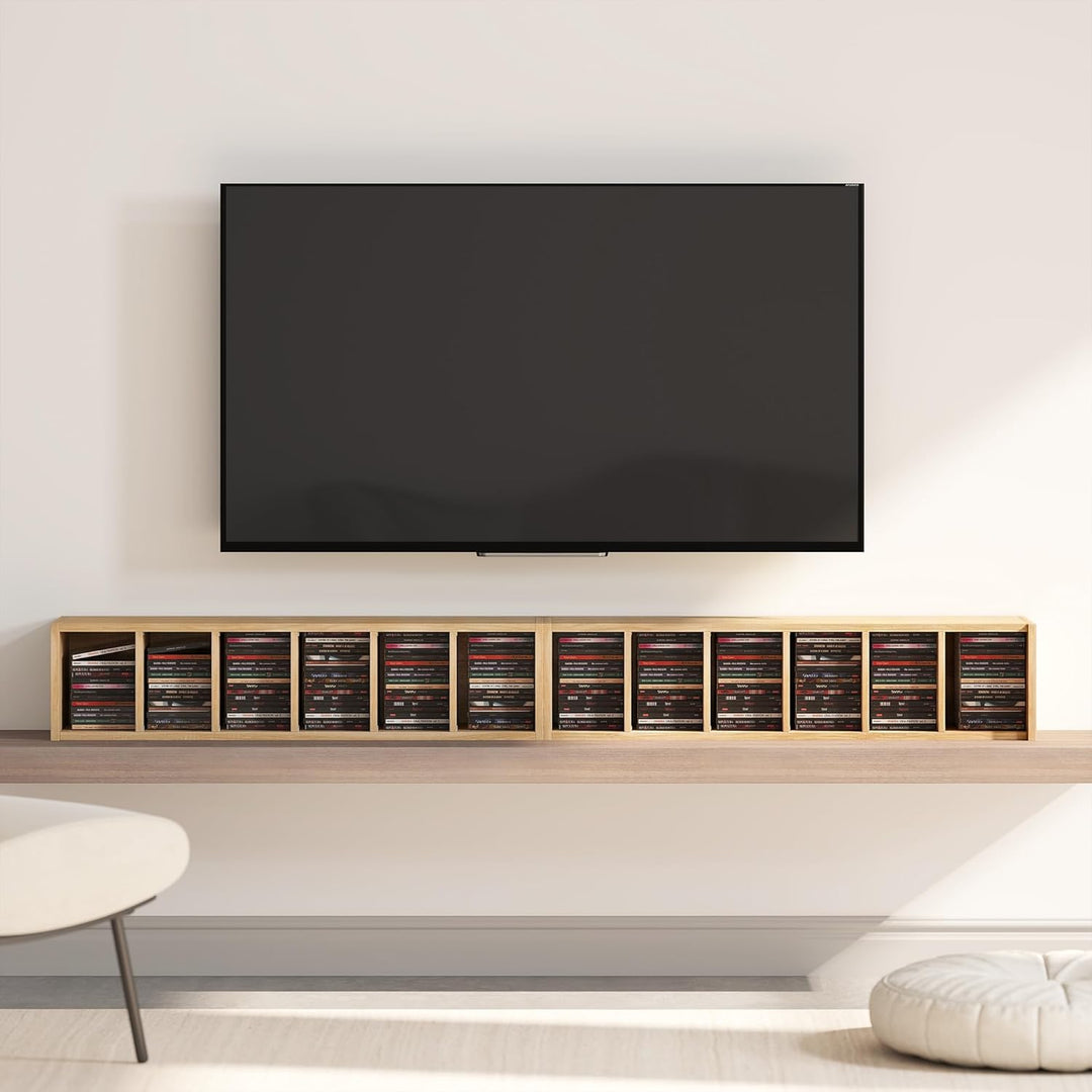 HOMCOM Set mit 2 Regalen, CD-/DVD-Aufbewahrungsschrank, 6 + 6 Fächer, 21 x 22,5 x 88,5 cm, max. Kapa
