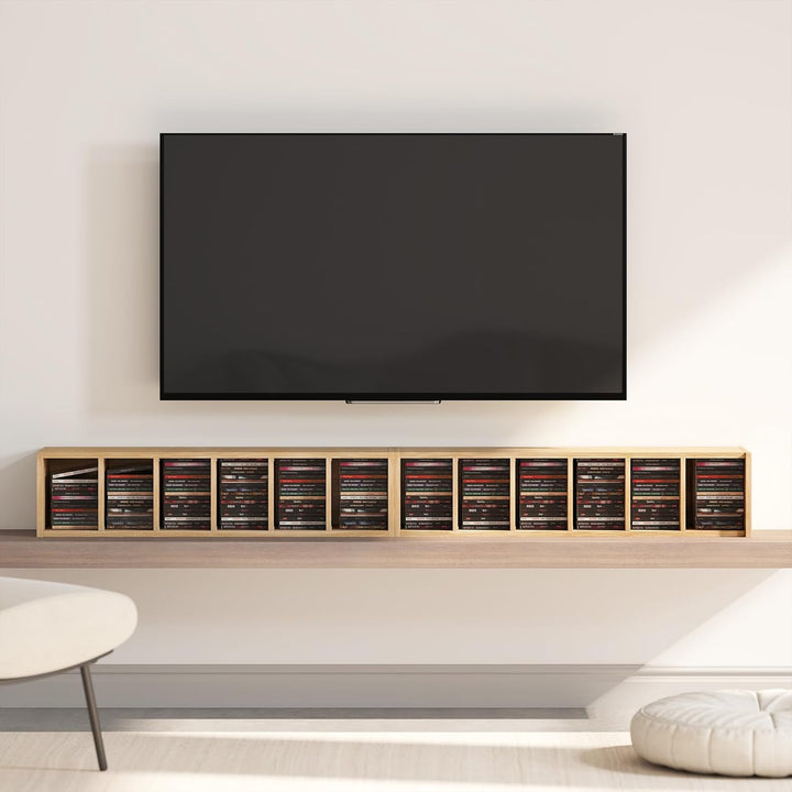 HOMCOM Set mit 2 Regalen, CD-/DVD-Aufbewahrungsschrank, 6 + 6 Fächer, 21 x 22,5 x 88,5 cm, max. Kapa